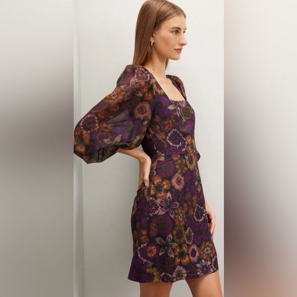 Slate & Willow Dark Florals Mini Dress Size 0 - Picture 2 of 9